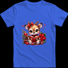 Createyou Kicsi szarvas olvas - Férfi - Királykék - M férfi póló