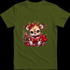 Createyou Kicsi szarvas olvas - Gyermek - Sötétzöld - XS