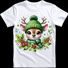 Createyou Kicsi szarvas zöldben - Férfi - Fehér - M