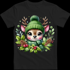 Createyou Kicsi szarvas zöldben - Férfi - Fekete - 2XL