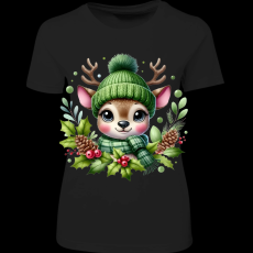 Createyou Kicsi szarvas zöldben - Női - Fekete - 2XL