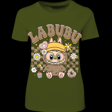 Createyou Labubu, barna - Női - Sötétzöld - M női póló