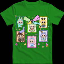 Createyou Labubu, bélyeg - Férfi - Zöld - M férfi póló