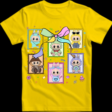 Createyou Labubu, bélyeg - Gyermek - Sárga - XL gyerek póló