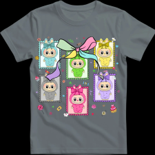 Createyou Labubu, bélyegek - Férfi - Szürke - 3XL férfi póló