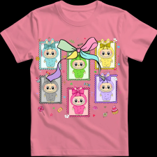 Createyou Labubu, bélyegek - Gyermek - Pink - L gyerek póló