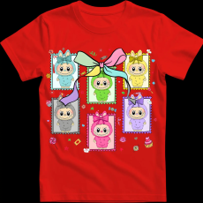 Createyou Labubu, bélyegek - Gyermek - Piros - XS