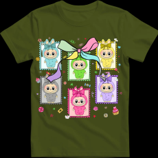 Createyou Labubu, bélyegek - Gyermek - Sötétzöld - XS