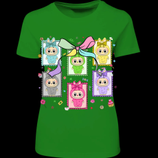 Createyou Labubu, bélyegek - Női - Zöld - 2XL