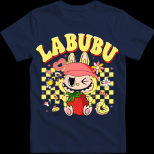 Createyou Labubu eperrel, sárga - Férfi - Sötétkék - 3XL férfi póló