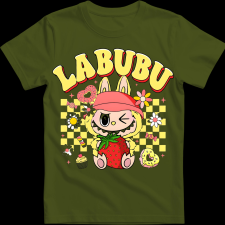 Createyou Labubu eperrel, sárga - Gyermek - Sötétzöld - L gyerek póló