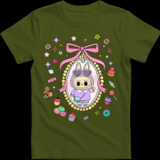 Createyou Labubu kép - Férfi - Sötétzöld - 2XL férfi póló