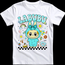 Createyou Labubu, menta - Gyermek - Fekete - XL gyerek póló