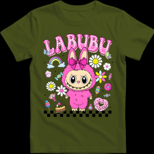 Createyou Labubu, pink - Gyermek - Sötétzöld - XL gyerek póló