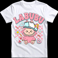 Createyou Labubu, rózsaszín - Férfi - Fehér - 3XL férfi póló