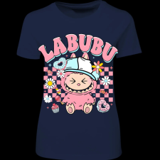 Createyou Labubu, rózsaszín - Női - Sötétkék - XL női póló