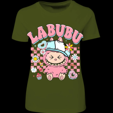 Createyou Labubu, rózsaszín - Női - Sötétzöld - 2XL női póló
