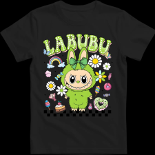 Createyou Labubu, zöld - Férfi - Fekete - 2XL férfi póló