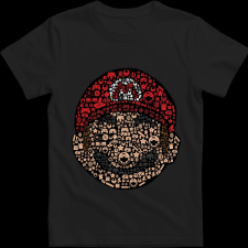 Createyou Mario - Férfi - Fekete - L férfi póló