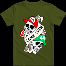 Createyou Mario Game Over - Férfi - Sötétzöld - L