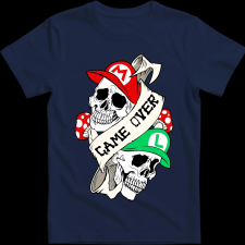 Createyou Mario Game Over - Gyermek - Sötétkék - XL gyerek póló