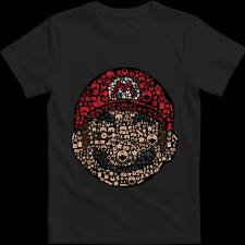 Createyou Mario - Gyermek - Fekete - S gyerek póló