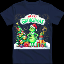 Createyou Merry Grinchmas - Férfi - Sötétkék - 2XL férfi póló