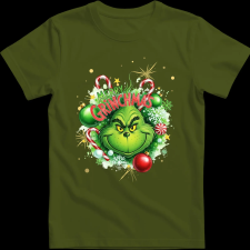 Createyou Merry Grinchmas - Férfi - Sötétzöld - L férfi póló