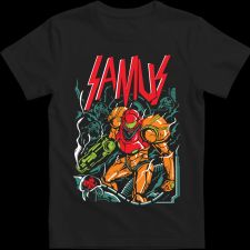 Createyou Metroid Samus - Férfi - Fekete - 3XL férfi póló