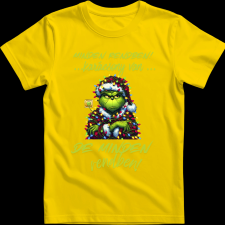 Createyou Minden rendben Grinch - Gyermek - Sárga - XL gyerek póló