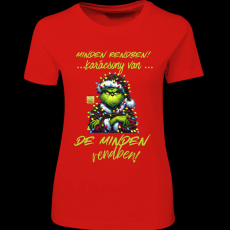 Createyou Minden rendben Grinch - Női - Piros - XL