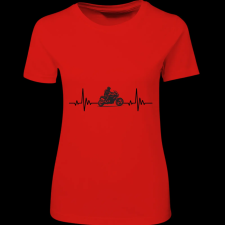 Createyou Motoros ekg - Női , Piros , M női póló