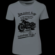 Createyou Motoros testvér vagy - Női - Szürke - L női póló