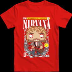 Createyou Nirvana Kurt Cobain - Férfi - Piros - 3XL