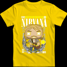 Createyou Nirvana Kurt Cobain - Férfi - Sárga - 2XL férfi póló