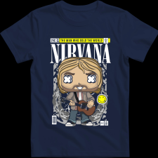 Createyou Nirvana Kurt Cobain - Férfi - Sötétkék - 3XL férfi póló