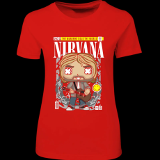 Createyou Nirvana Kurt Cobain - Női - Piros - XL