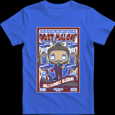 Createyou Post Malone - Férfi - Királykék - 3XL férfi póló