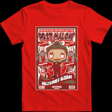 Createyou Post Malone - Gyermek - Piros - XL gyerek póló