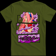 Createyou Sakura Haruno - Férfi - Sötétzöld - 3XL férfi póló