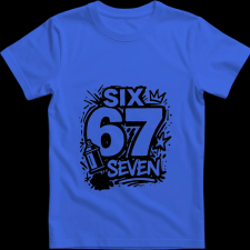 Createyou Six-Seven graffiti - Férfi - Királykék - S férfi póló