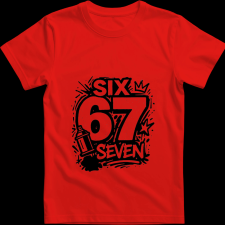 Createyou Six-Seven graffiti - Férfi - Piros - L férfi póló