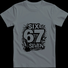 Createyou Six-Seven graffiti - Férfi - Szürke - 3XL férfi póló