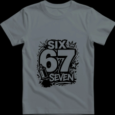 Createyou Six-Seven graffiti - Férfi - Szürke - L férfi póló