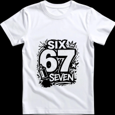 Createyou Six-Seven graffiti - Gyermek - Fehér - XL gyerek póló