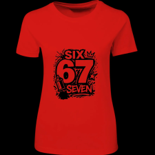 Createyou Six-Seven graffiti - Női - Piros - XL női póló
