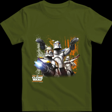 Createyou Star Wars Klón háborúk - Gyermek - Sötétzöld - M gyerek póló