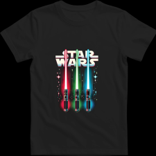 Createyou Star Wars lézerkardok - Gyermek - Fekete - M gyerek póló