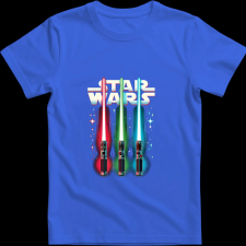 Createyou Star Wars lézerkardok - Gyermek - Királykék - XS gyerek póló