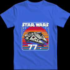 Createyou Star Wars Millennium Falcon '77 - Férfi - Királykék - XL férfi póló